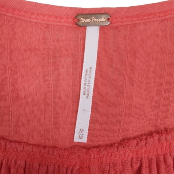 Free People Aster High-Low Henley In Persimmon Size Medium - Picture 4 of 5